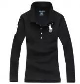 new polo ralph lauren t-shirt manches longues pour femmes black pony white